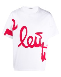 T-shirt girocollo stampata bianca e rossa di Valentino