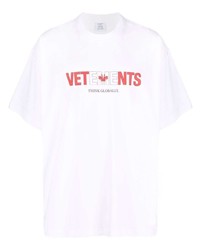 T-shirt girocollo stampata bianca e rossa di Vetements