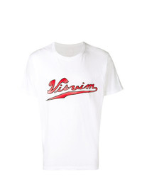 T-shirt girocollo stampata bianca e rossa di VISVIM