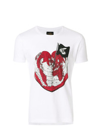 T-shirt girocollo stampata bianca e rossa di Vivienne Westwood Anglomania