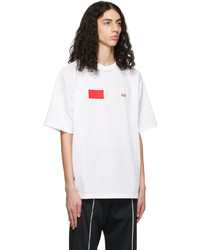 T-shirt girocollo stampata bianca e rossa di 424