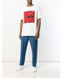 T-shirt girocollo stampata bianca e rossa di Calvin Klein 205W39nyc