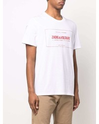 T-shirt girocollo stampata bianca e rossa di Zadig & Voltaire