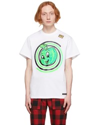 T-shirt girocollo stampata bianca e verde di 99% Is