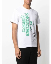 T-shirt girocollo stampata bianca e verde di Comme des Garcons Homme Deux