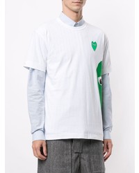T-shirt girocollo stampata bianca e verde di Comme Des Garcons Play