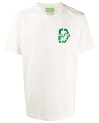 T-shirt girocollo stampata bianca e verde di Diesel