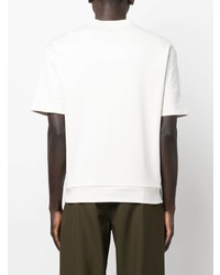 T-shirt girocollo stampata bianca e verde di Giorgio Armani