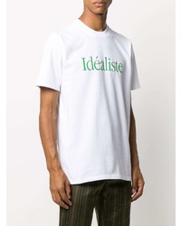 T-shirt girocollo stampata bianca e verde di Casablanca