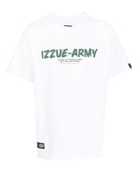 T-shirt girocollo stampata bianca e verde di Izzue