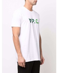 T-shirt girocollo stampata bianca e verde di A.P.C.
