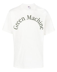 T-shirt girocollo stampata bianca e verde di Manuel Ritz