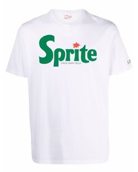 T-shirt girocollo stampata bianca e verde di MC2 Saint Barth