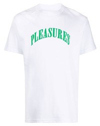 T-shirt girocollo stampata bianca e verde di Pleasures
