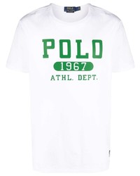 T-shirt girocollo stampata bianca e verde di Polo Ralph Lauren
