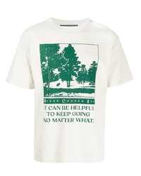 T-shirt girocollo stampata bianca e verde di Reese Cooper® 