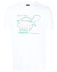 T-shirt girocollo stampata bianca e verde di Save The Duck