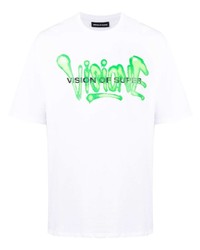 T-shirt girocollo stampata bianca e verde di Vision Of Super