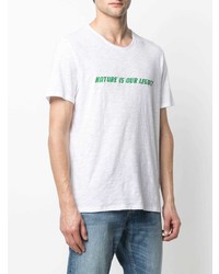 T-shirt girocollo stampata bianca e verde di Zadig & Voltaire