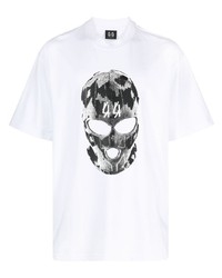 T-shirt girocollo stampata bianca di 44 label group
