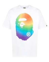 T-shirt girocollo stampata bianca di A Bathing Ape