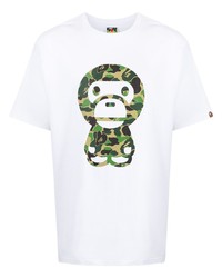 T-shirt girocollo stampata bianca di A Bathing Ape