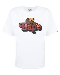 T-shirt girocollo stampata bianca di A Bathing Ape