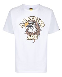 T-shirt girocollo stampata bianca di A Bathing Ape