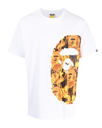 T-shirt girocollo stampata bianca di A Bathing Ape