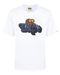 T-shirt girocollo stampata bianca di A Bathing Ape