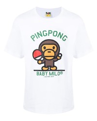 T-shirt girocollo stampata bianca di A Bathing Ape