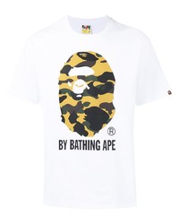 T-shirt girocollo stampata bianca di A Bathing Ape