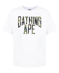 T-shirt girocollo stampata bianca di A Bathing Ape