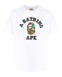 T-shirt girocollo stampata bianca di A Bathing Ape