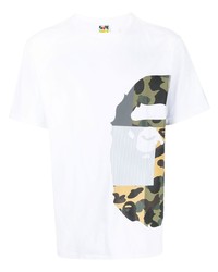 T-shirt girocollo stampata bianca di A Bathing Ape