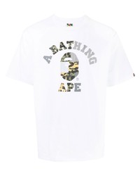 T-shirt girocollo stampata bianca di A Bathing Ape