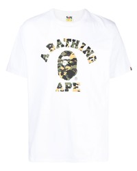 T-shirt girocollo stampata bianca di A Bathing Ape