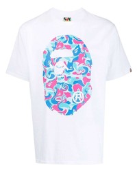 T-shirt girocollo stampata bianca di A Bathing Ape