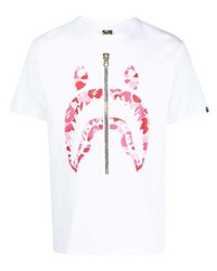 T-shirt girocollo stampata bianca di A Bathing Ape