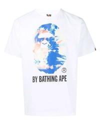 T-shirt girocollo stampata bianca di A Bathing Ape