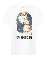 T-shirt girocollo stampata bianca di A Bathing Ape