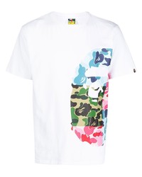 T-shirt girocollo stampata bianca di A Bathing Ape