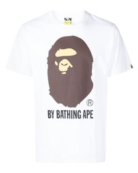 T-shirt girocollo stampata bianca di A Bathing Ape