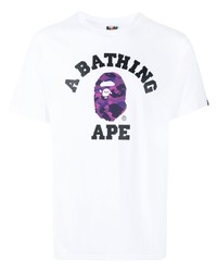 T-shirt girocollo stampata bianca di A Bathing Ape