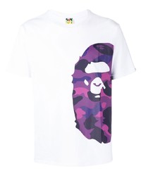 T-shirt girocollo stampata bianca di A Bathing Ape