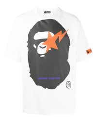 T-shirt girocollo stampata bianca di A Bathing Ape