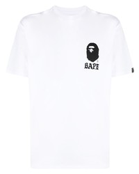 T-shirt girocollo stampata bianca di A Bathing Ape