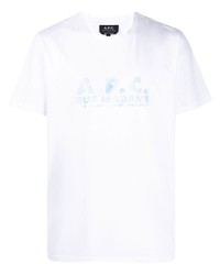 T-shirt girocollo stampata bianca di A.P.C.