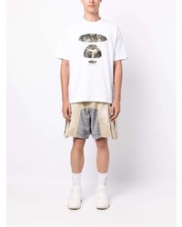 T-shirt girocollo stampata bianca di AAPE BY A BATHING APE