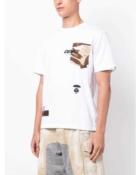 T-shirt girocollo stampata bianca di AAPE BY A BATHING APE